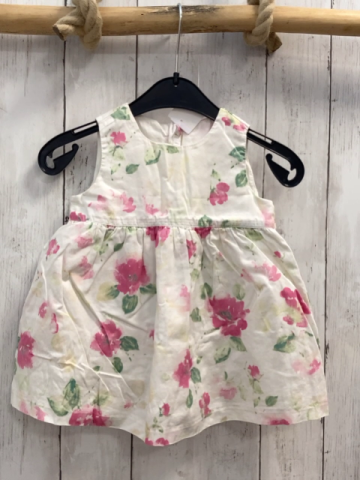 H&M Kleid Gr. 74  weiß pink grün Blumen