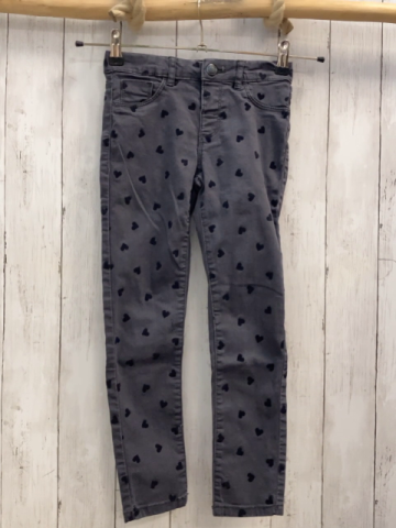  Hose Gr. 128  grau schwarze Herzen  Bund verstellbar