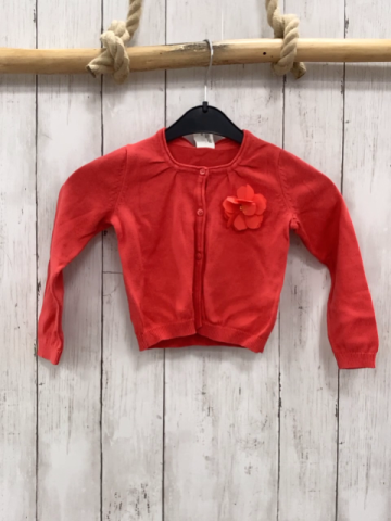  Strickjacke Gr. 92  rot Blume