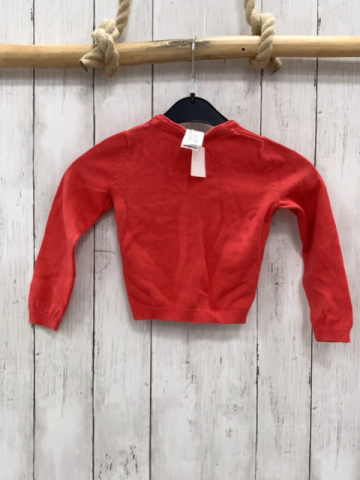 Strickjacke Gr. 92  rot Blume