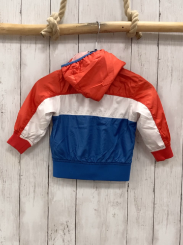 H&M Jacke Gr. 80  rot weiß blau blauer Bund + Reißverschluss 