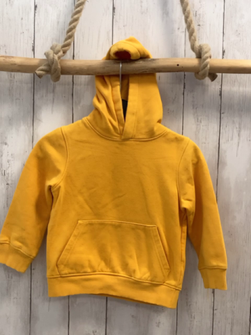   Pullover  Gr. 104  gelb Kapuze Bauchtasche 