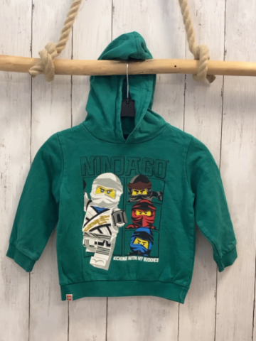 Lego  Pullover  Gr. 104  grün Kapuze Ninjagofiguren
