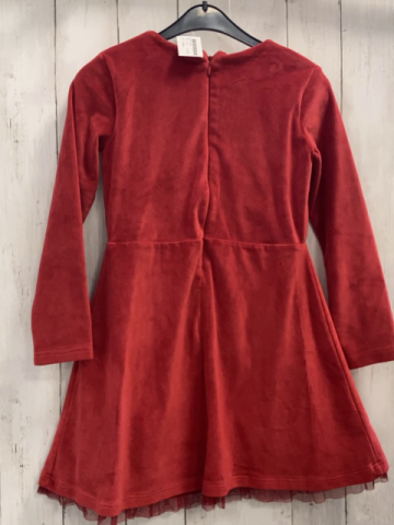 Magic  Kleid  Gr. 128  rot Nicky weiße Schrift Rüschensaum 