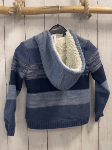  Strickjacke Gr. 104  blau + blau meliert gefüttert
