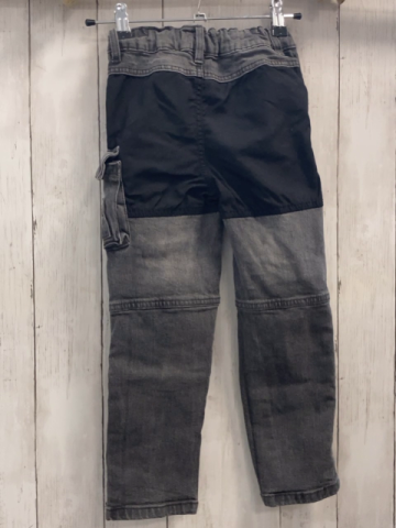  Hose Gr. 116  grau jeans schwarze Knie Bund verstellbar