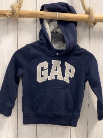 GAP  Pullover  Gr. 104  blau Kapuze graue Schrift 