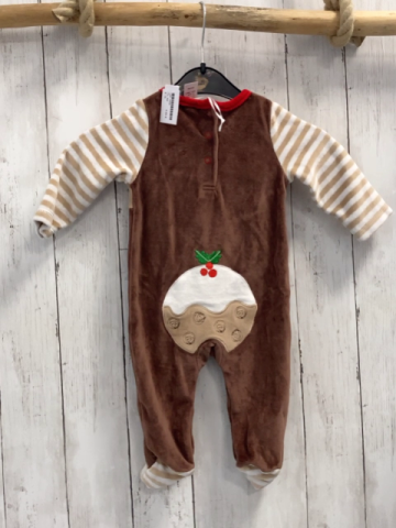  Schlafanzug Gr. 62  braun Rentier rote Nase + Bund Nicky