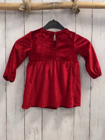 Fox & Bunny  Kleid  Gr. 74  rot Samt weißer Kragen mit Lochstickerei 