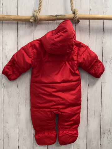 Columbia  Winteroverall Gr. 74  rot Kapuze schwarz rot kariertes Fleecefutter 