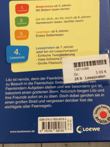 Lesepiraten  Buch Feenschule Siebenturm und der goldene Stern 