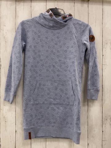   Kleid  Gr. 134/140  hellblau schwarze Sterne großer Kragen 
