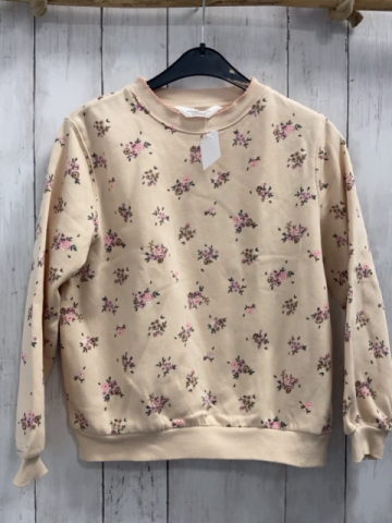 H&M  Pullover  Gr. 134/140  beige Blumen 