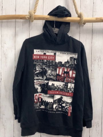   Pullover  Gr. 158/164  schwarz Kapuze Stadtbilder NYC
