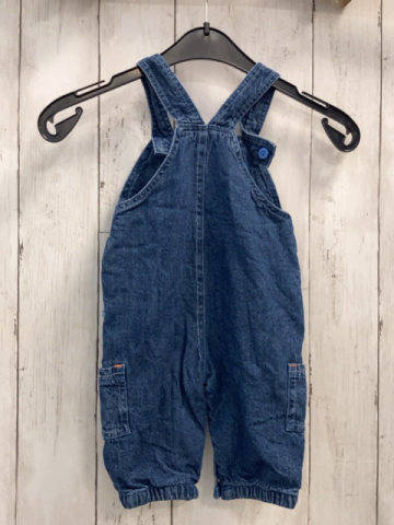   Latzhose  Gr. 62  blau Jeans gefüttert Papagei 