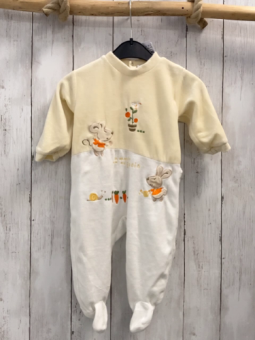 In Extenso  Strampler  Gr. 74  creme weiß Nicky Hasen Möhren 