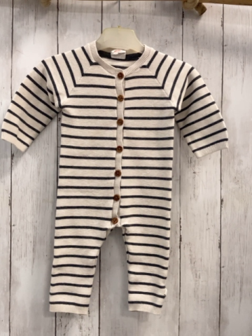   Overall Gr. 68  creme graue Streifen Strick 