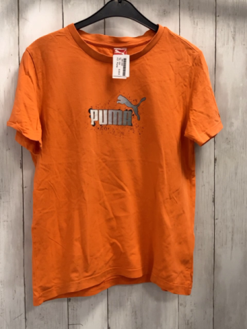 Puma  T-Shirt  Gr. 152  orange weiß graue Schrift 