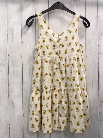 Zara Kleid  Gr. 152  beige gelb braune Blumen 