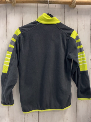 CMP Pullover  Gr. 128  grau Fleece + grau hellgrün weiße Streifen Reißverschluss 
