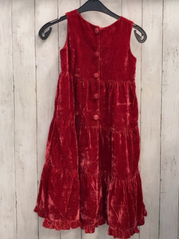 H&M  Kleid Gr. 140  rot Samt Rosette 