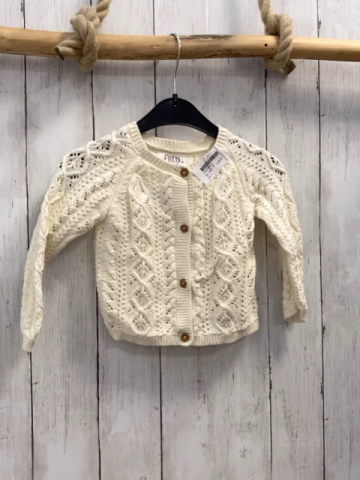  Strickjacke  Gr. 74  creme Lochmuster 