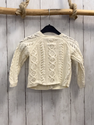  Strickjacke  Gr. 74  creme Lochmuster 