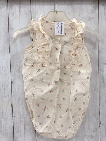 H&M Playsuit Gr. 86  beige Blumen Rüschen 