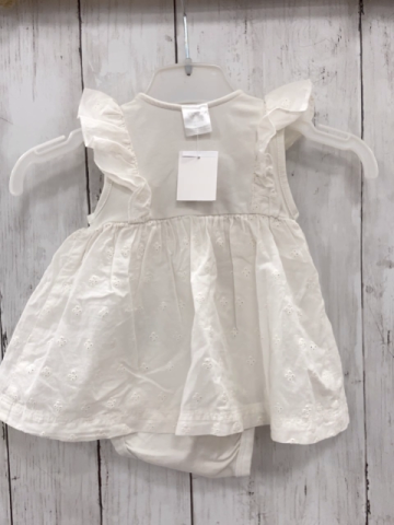 H&M  Kleid  Gr. 56  weiß Lochstickerei Bodyunterteil 