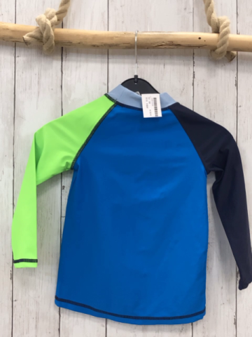 H&M  UV-Schutzshirt lang  Gr. 98  blau hellgrün dunkelblaue Ärmel 
