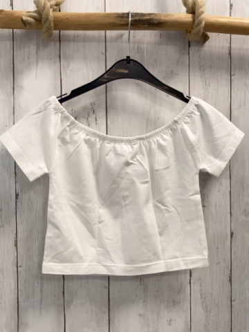 Calvin Klein Jeans  T-Shirt  Gr. 152  weiß orange Schrift bauchfrei 