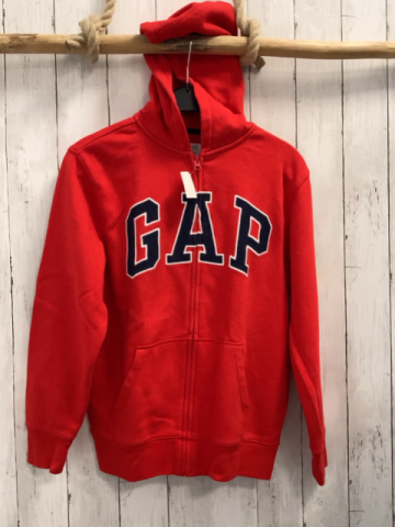 GAP Sweatjacke  Gr. 152  rot Kapuze dunkelblaue Schrift mit weißem Rand Kapuze 