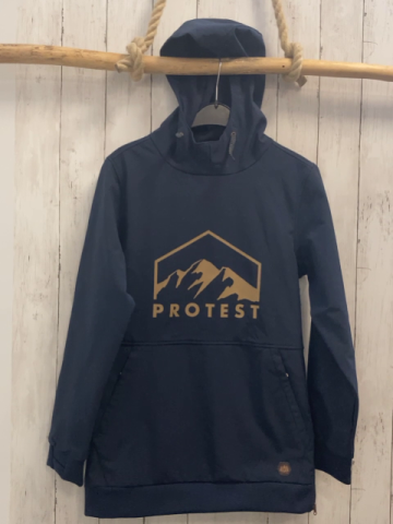 neu Protest  Funktionsjacke  Gr. 164  blau Kapuze braunes Bild mit Bergen + Schrift 