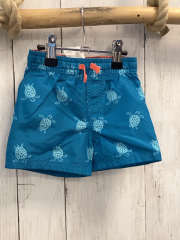 H&M Badeshorts Gr. 62  petrol Schildkröten orange Kordel