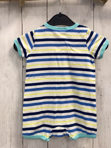 sergent major Playsuit Gr. 68  weiß blau gelbe Streifen hellblauer Bund