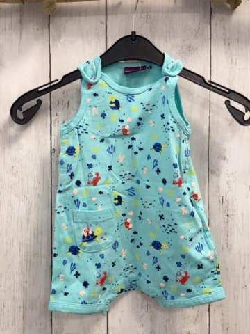 sergent major Playsuit Gr. 68  hellblau Fische Krabben