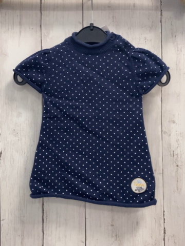 Blue Seven  Kleid  Gr. 62  blau weiße Punkte Strick 