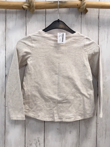 H&M  Langarmshirt  Gr. 122  grau rosa Pailettenherz 