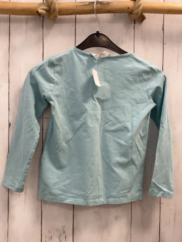 H&M  Langarmshirt  Gr. 122  hellblau braune Eule + Schrift 