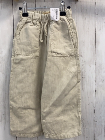   Hose  Gr. 98  beige Gummizugbund mit Kord 100 %Leinen 