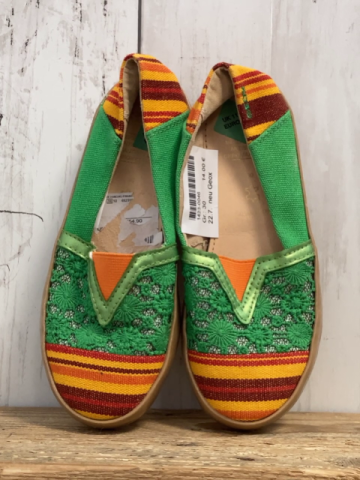 neu Geox  Leinenschuhe  Gr. 30  orange braun rot gelbe Streifen + grün + gestickte Blumen 