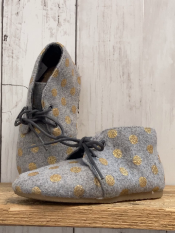 Zara  Schuhe  Gr. 21  grau goldene Glitzerpunkte dunkelgraue Schnürsenkel 