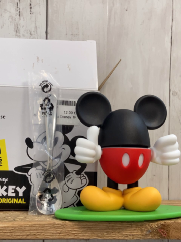 neu Disney  WMF  Eierbecherset  2 teilig  aufklappbare Mickey Mouse Figur mit Löffel 