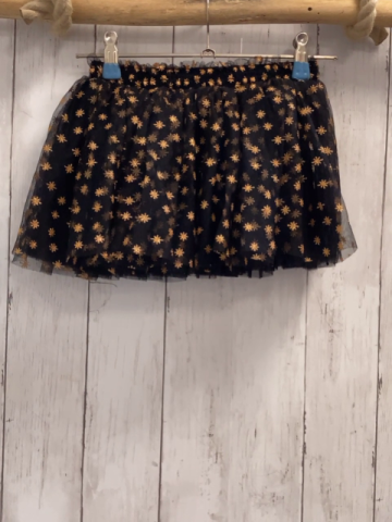 Bloch  Ballettrock  Gr. 116  schwarz Tüll goldene Glitzerblumen 