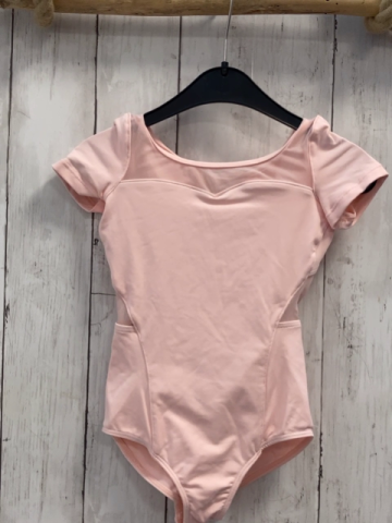 Bloch Sportanzug  Gr. 116  rosa mit Netzbereichen mit bronze Sternblumen 