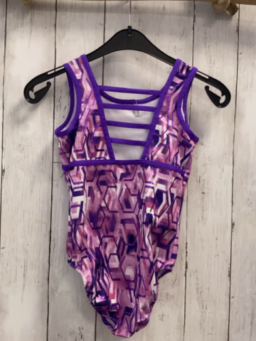 Capezio  Sportanzug  Gr. 128  rosa weiß + lila glänzend + lila Bund + streifen 