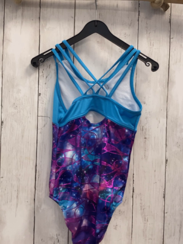 Capezio  Sportanzug  Gr. 128  hellblau + hellblau blaues Muster mit pink Glitzer 
