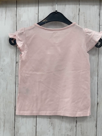 Uniqlo  T-Shirt  Gr. 98  rosa Figuren  Schrift bunte Sterne 
