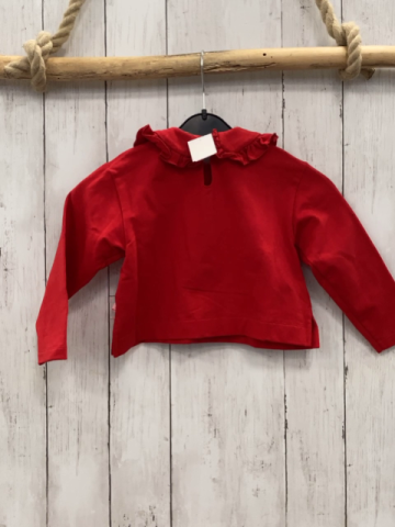Vivetta  Langarmshirt  Gr. 98  rot große bunte Schleifen großer Kragen mit Rüschenbund 