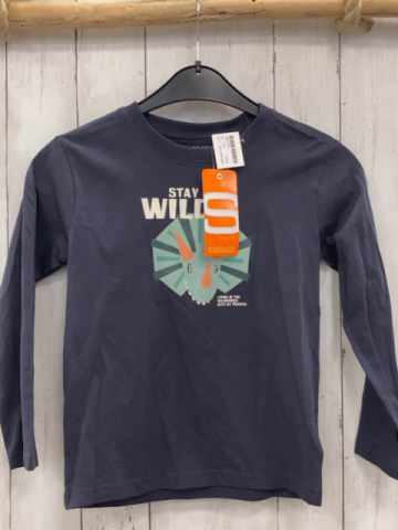 neu Staccato  Langarmshirt  Gr. 116  grau Dino weiße Schrift 